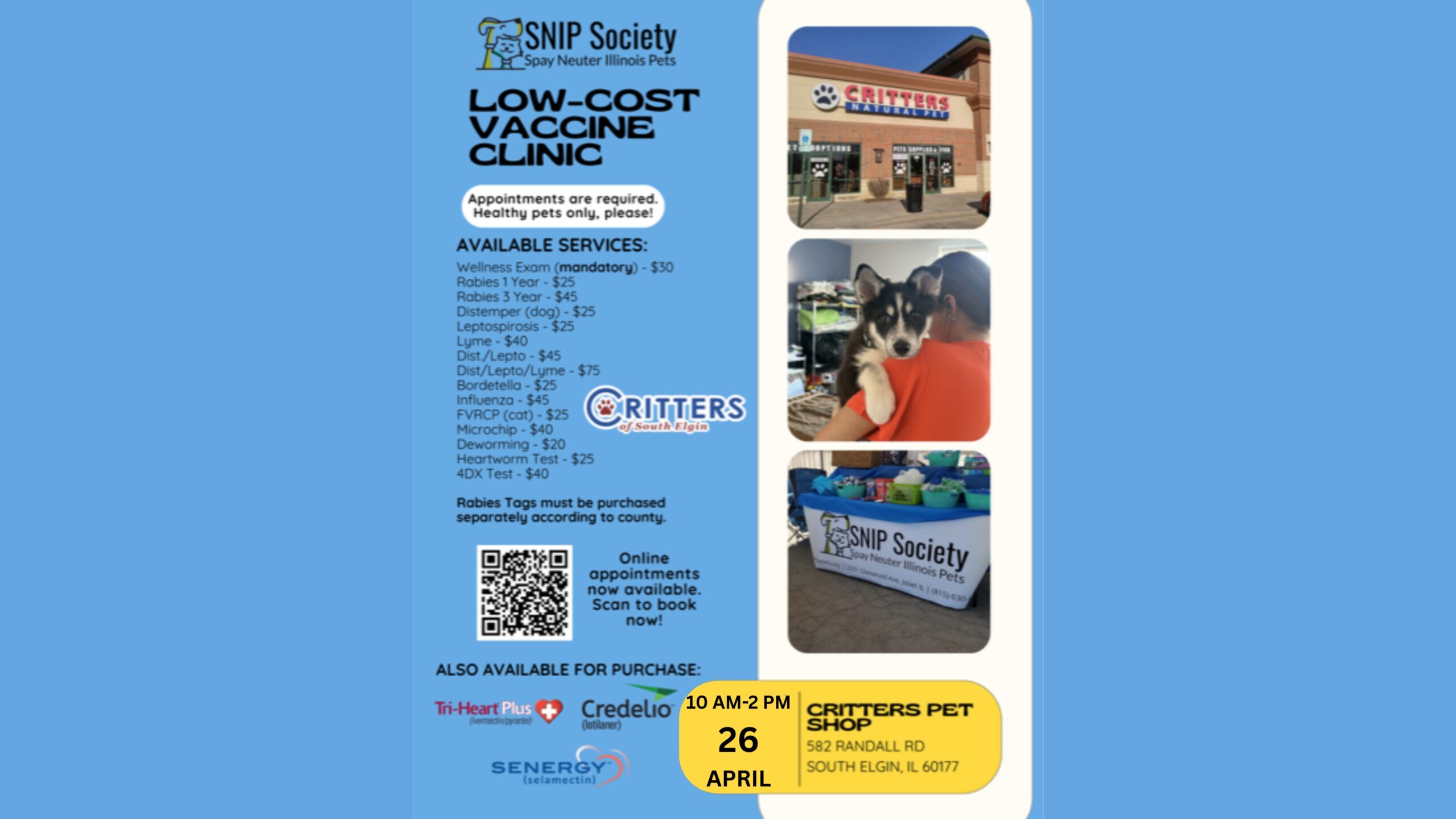 Low-Cost Vaccine Clinic at Critters Pet Shop!