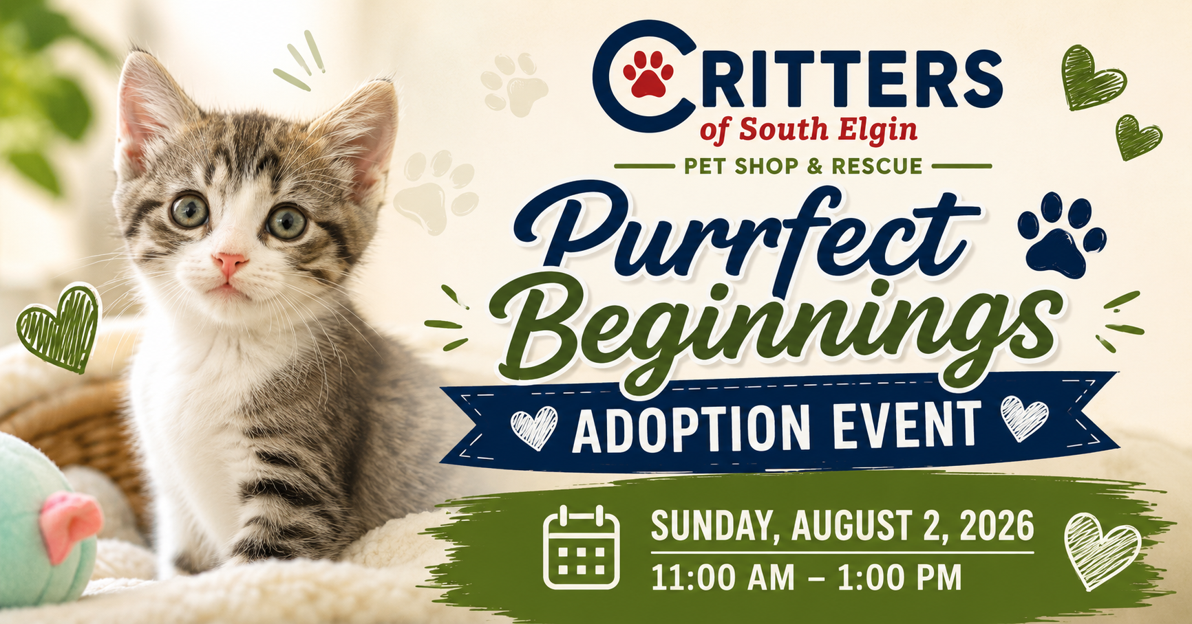 Purrfect Beginnings Adoption Event-August 2nd