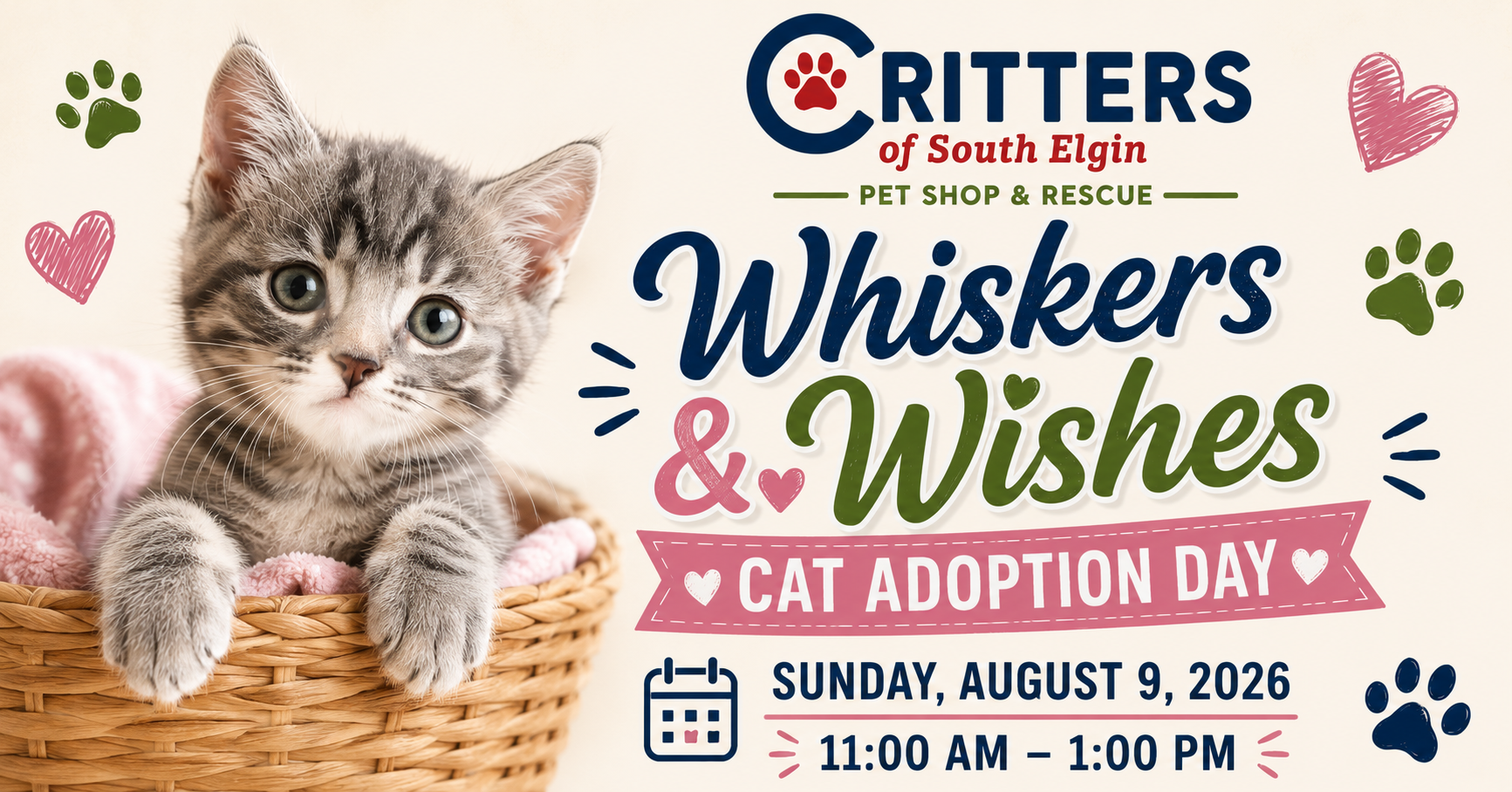 🐾 Whiskers & Wishes Cat Adoption Day-August 9th