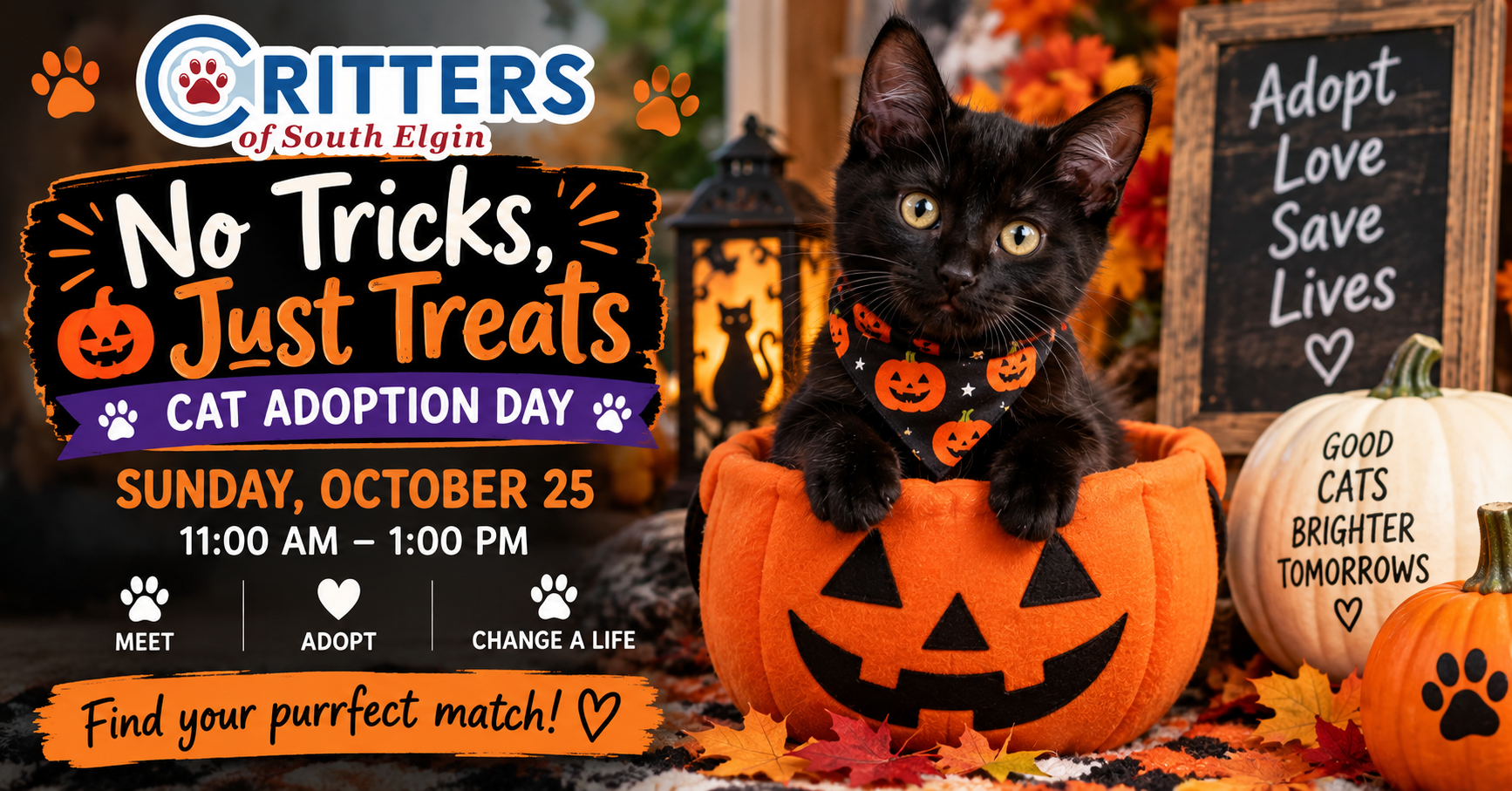 No Tricks, Just Treats Cat Adoption Day